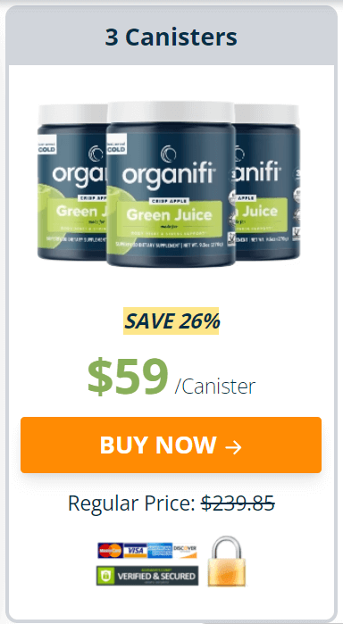 organifi green juice 3 canisters price