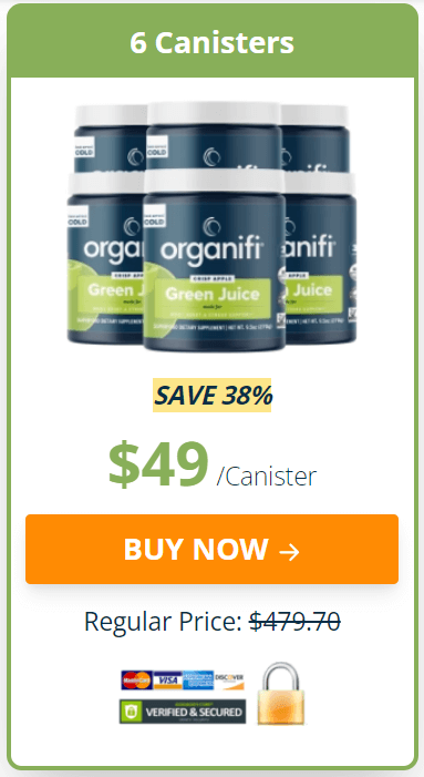 organifi green juice 6 canisters price